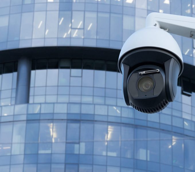 Security CCTV camera in office building.